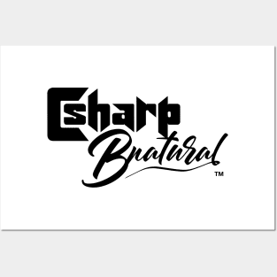 C sharp B natural Spelled - Black Letters Posters and Art